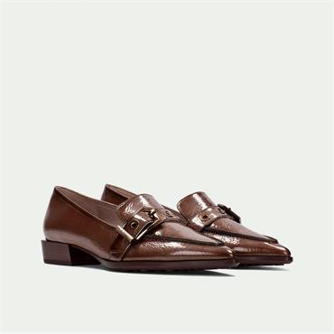 Hispanitas Turin Pointed Toe Loafer - Taupe Patent